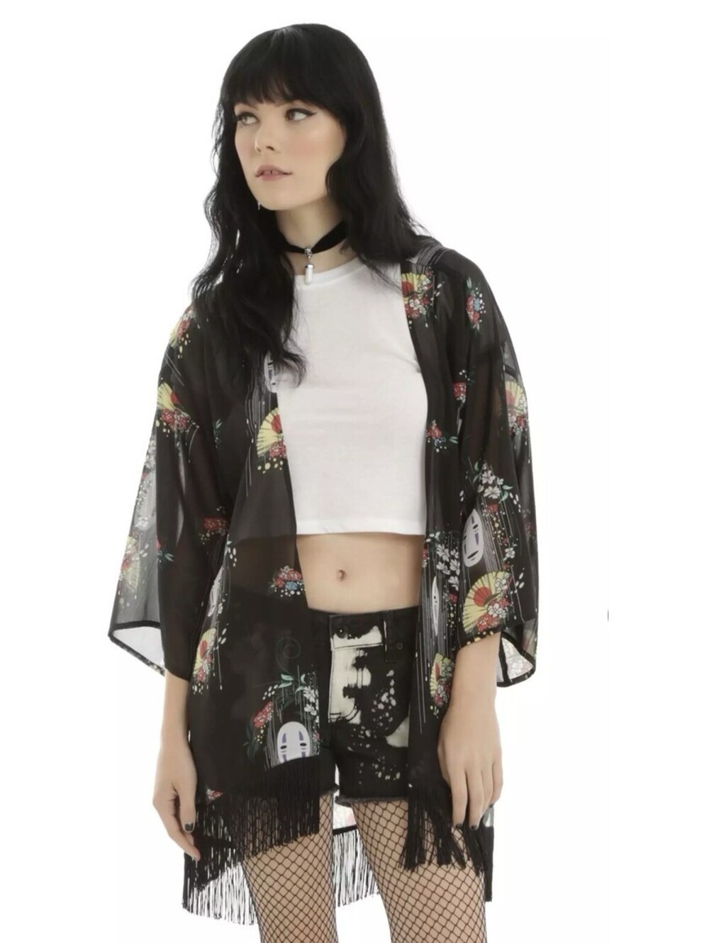 Her Universe Spirited Away No Face Kimono Womens Sheer Studio Ghibli M Medium
